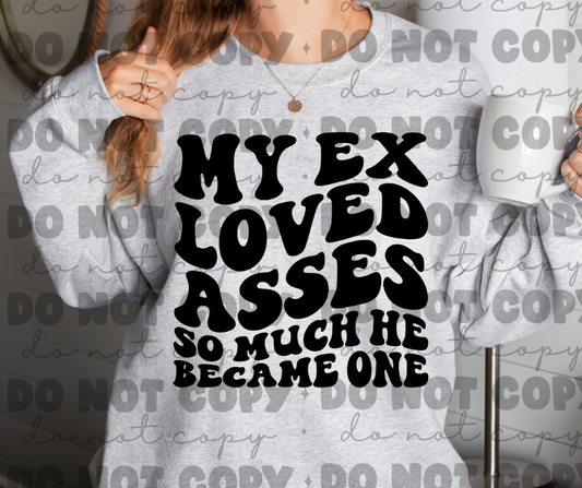 My ex loved asses so much he became one sweat shirt