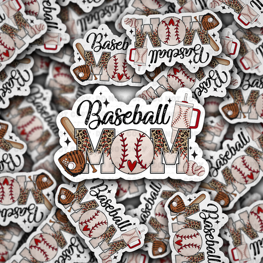 Baseball mom cup sticker