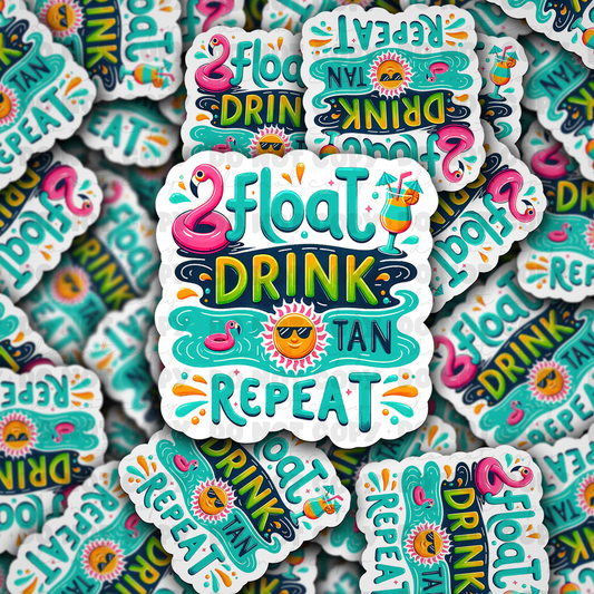 Float drink tan repeat sticker