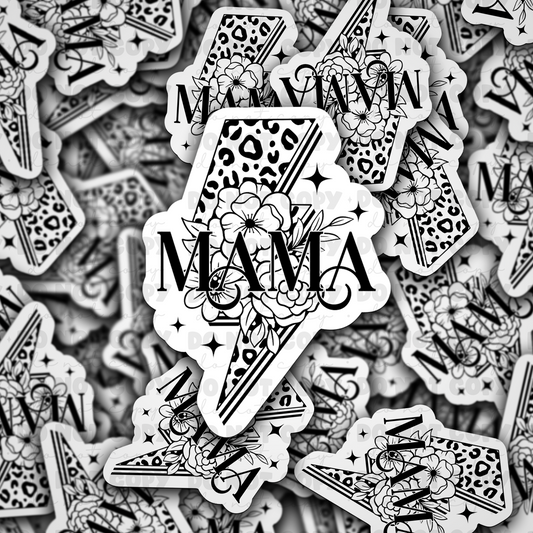 Mama lightening leopard sticker